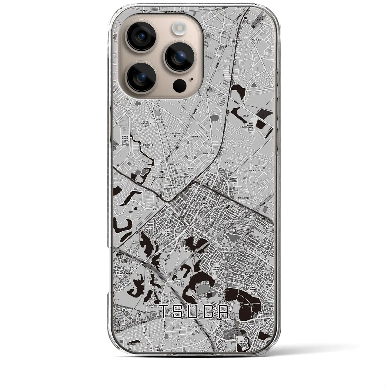 【都賀(千葉県)】地図柄iPhoneケース(クリアタイプ)