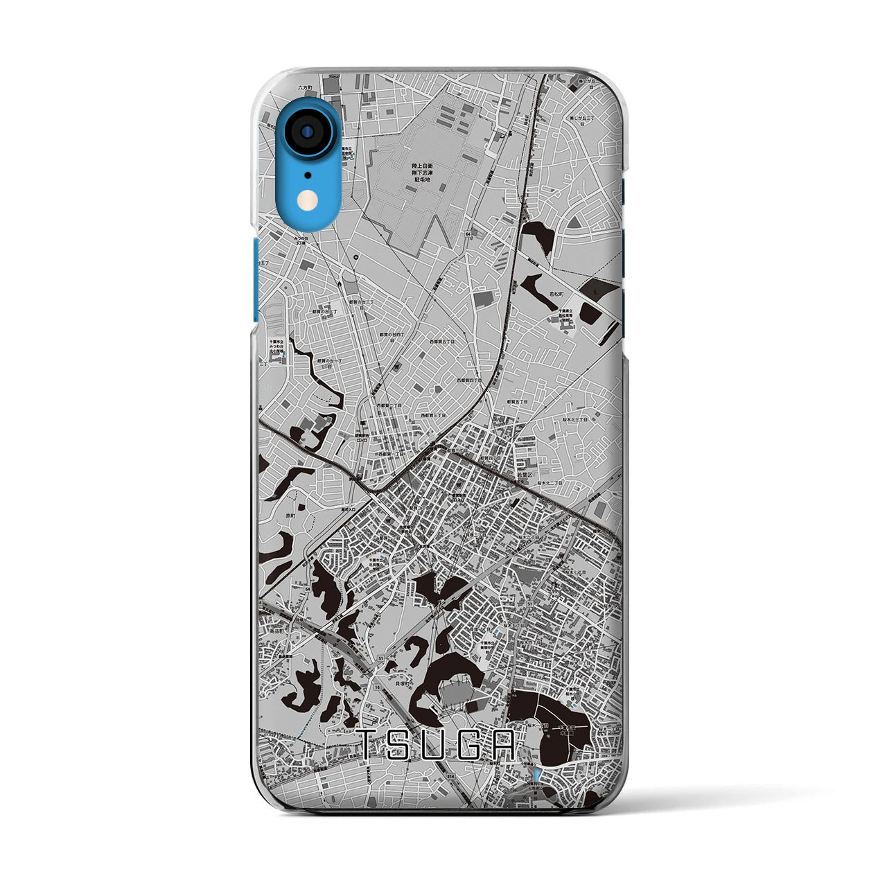【都賀(千葉県)】地図柄iPhoneケース(クリアタイプ)
