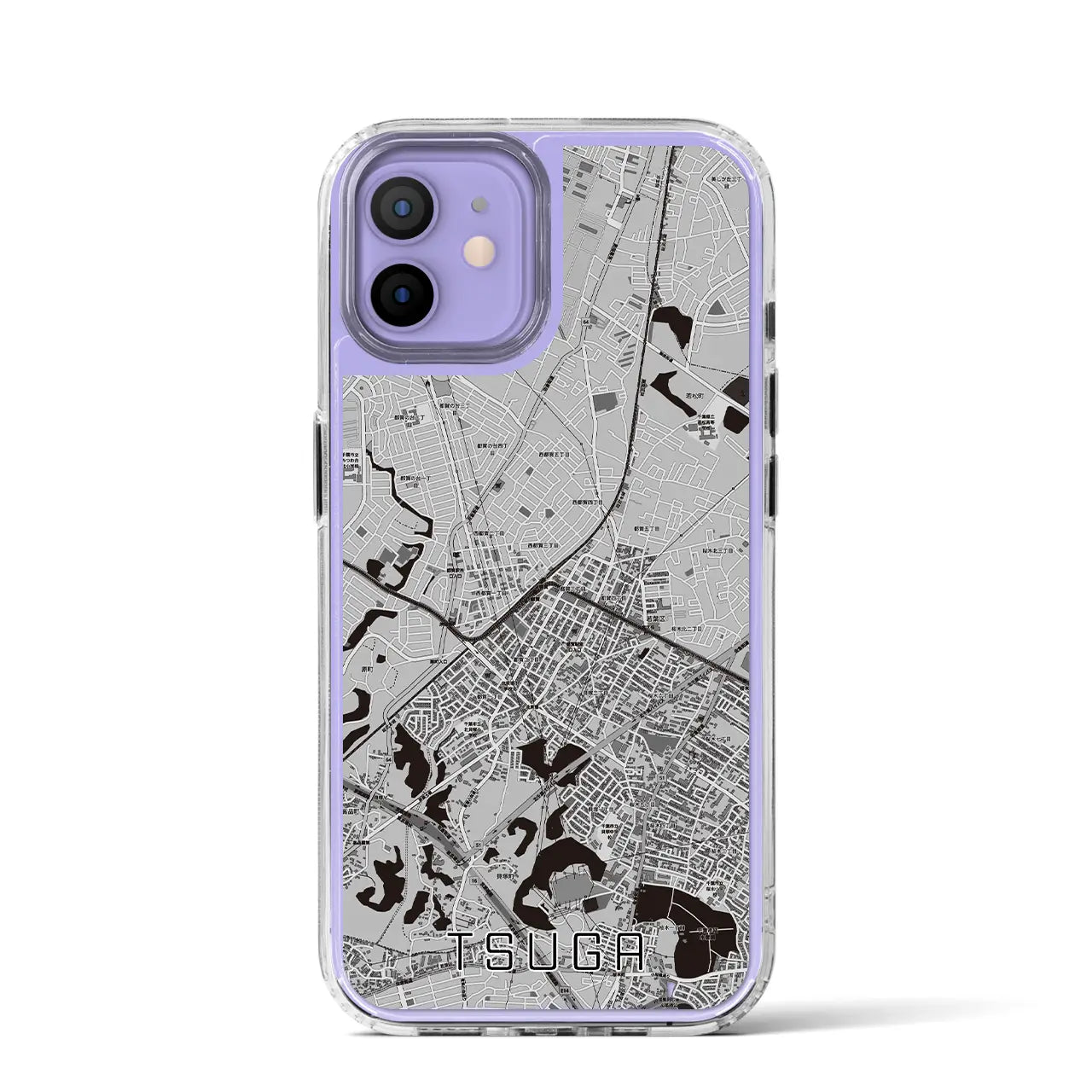 【都賀(千葉県)】地図柄iPhoneケース(MagSafeタイプ)