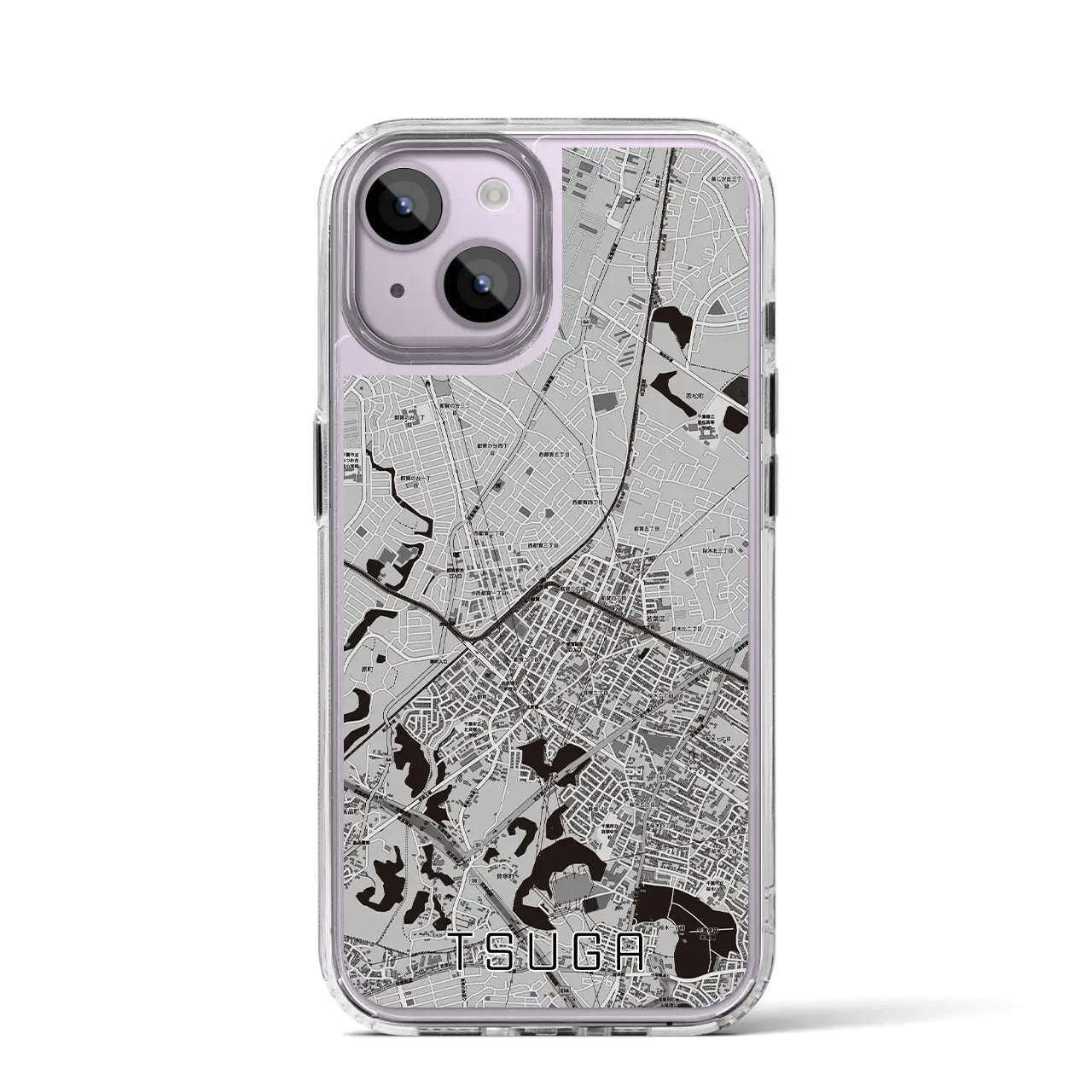 【都賀(千葉県)】地図柄iPhoneケース(MagSafeタイプ)