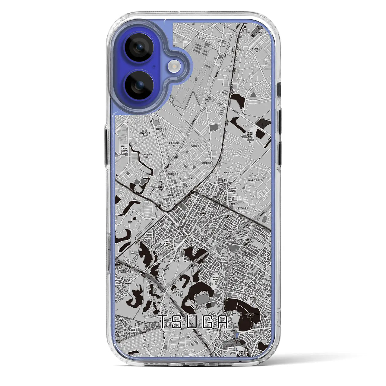 【都賀(千葉県)】地図柄iPhoneケース(MagSafeタイプ)