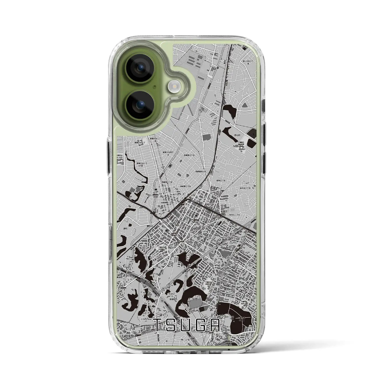 【都賀(千葉県)】地図柄iPhoneケース(MagSafeタイプ)