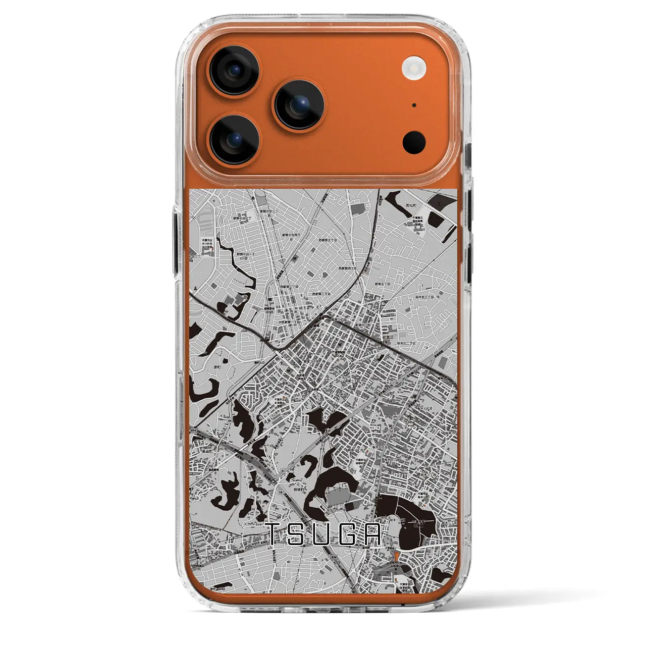 【都賀(千葉県)】地図柄iPhoneケース(MagSafeタイプ)