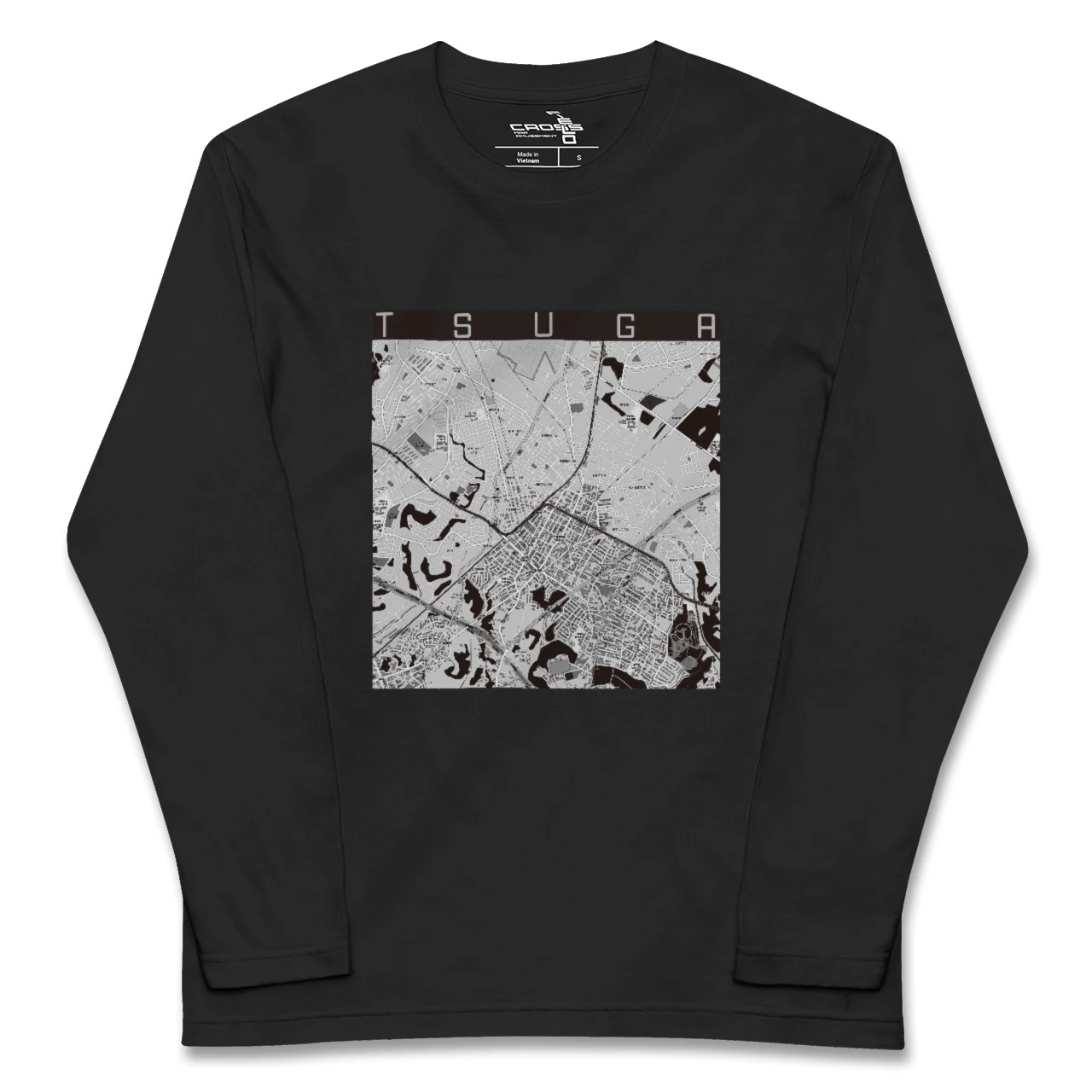 【都賀(千葉県)】地図柄ロングスリーブTシャツ