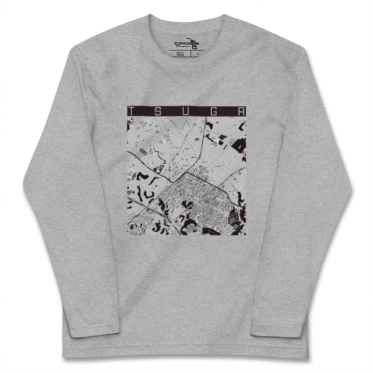 【都賀(千葉県)】地図柄ロングスリーブTシャツ