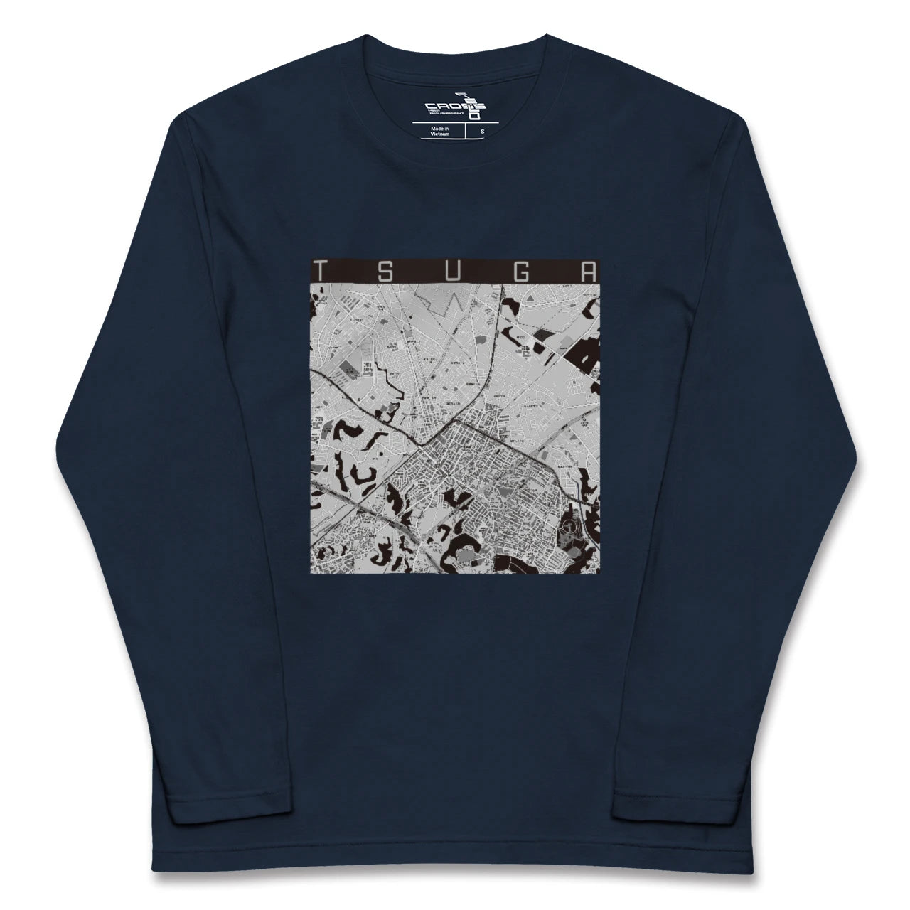 【都賀(千葉県)】地図柄ロングスリーブTシャツ