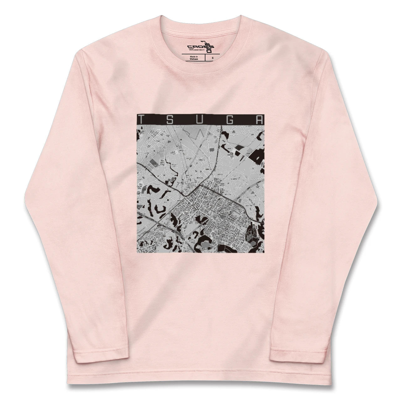 【都賀(千葉県)】地図柄ロングスリーブTシャツ