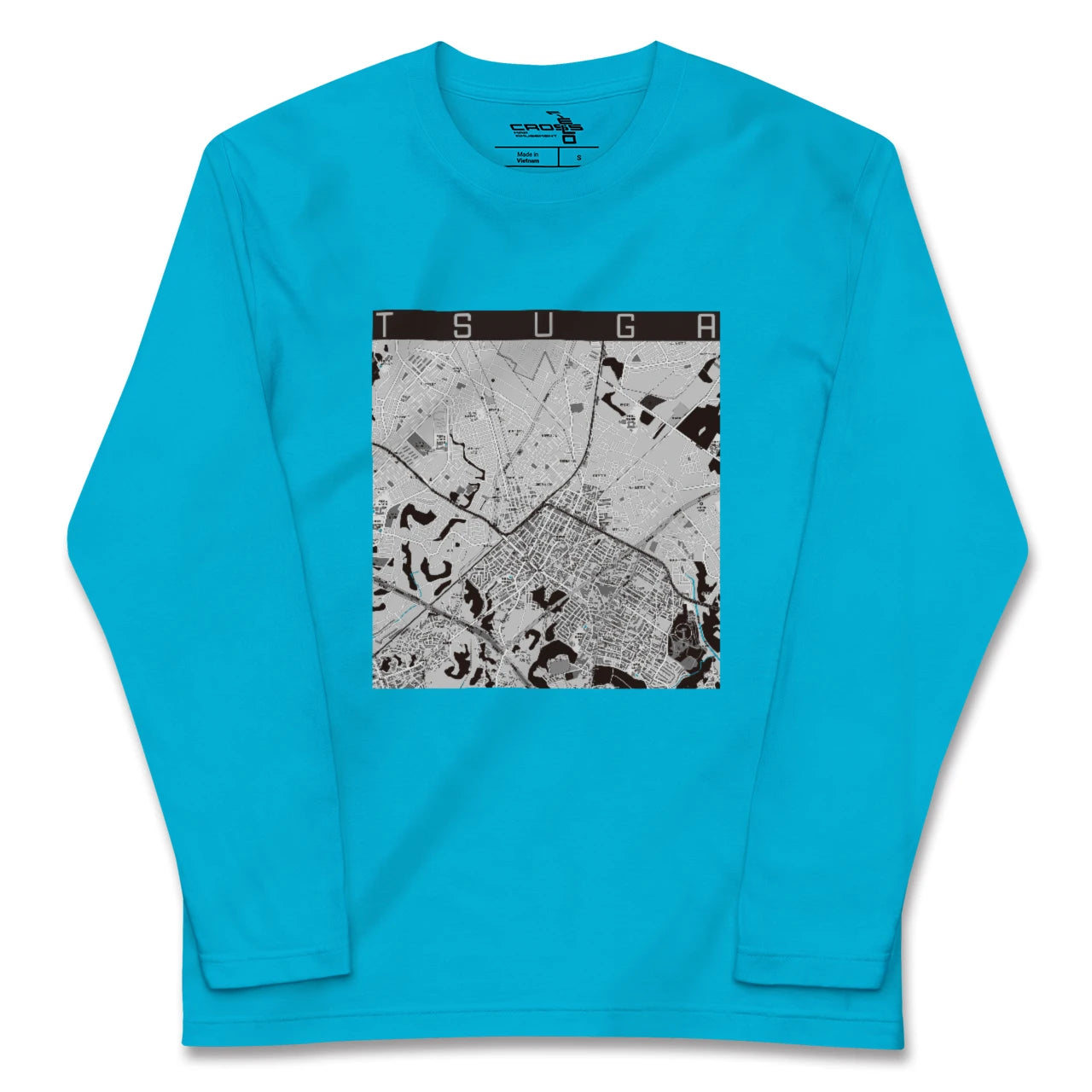 【都賀(千葉県)】地図柄ロングスリーブTシャツ