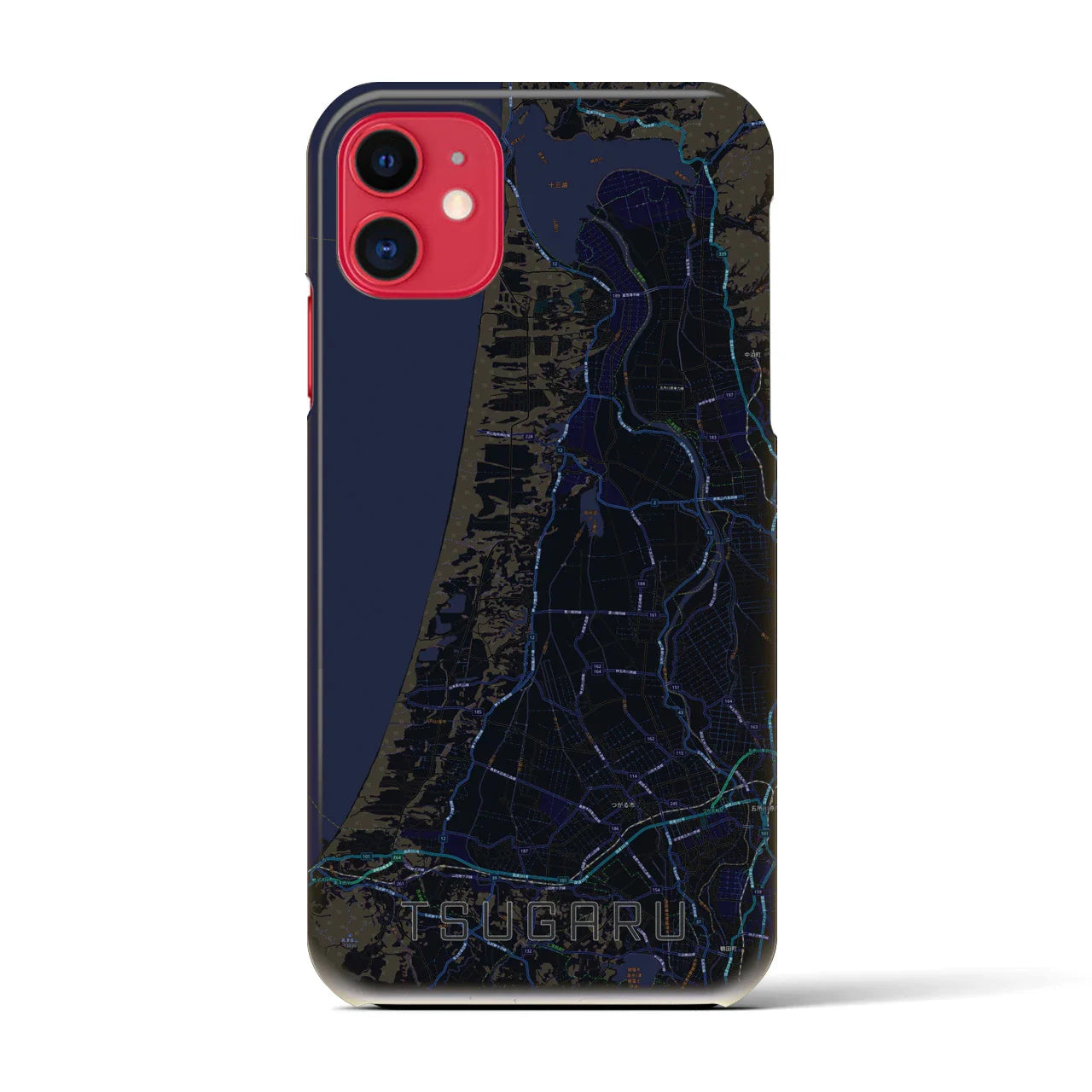 【つがる(青森県)】地図柄iPhoneケース(バックカバータイプ)