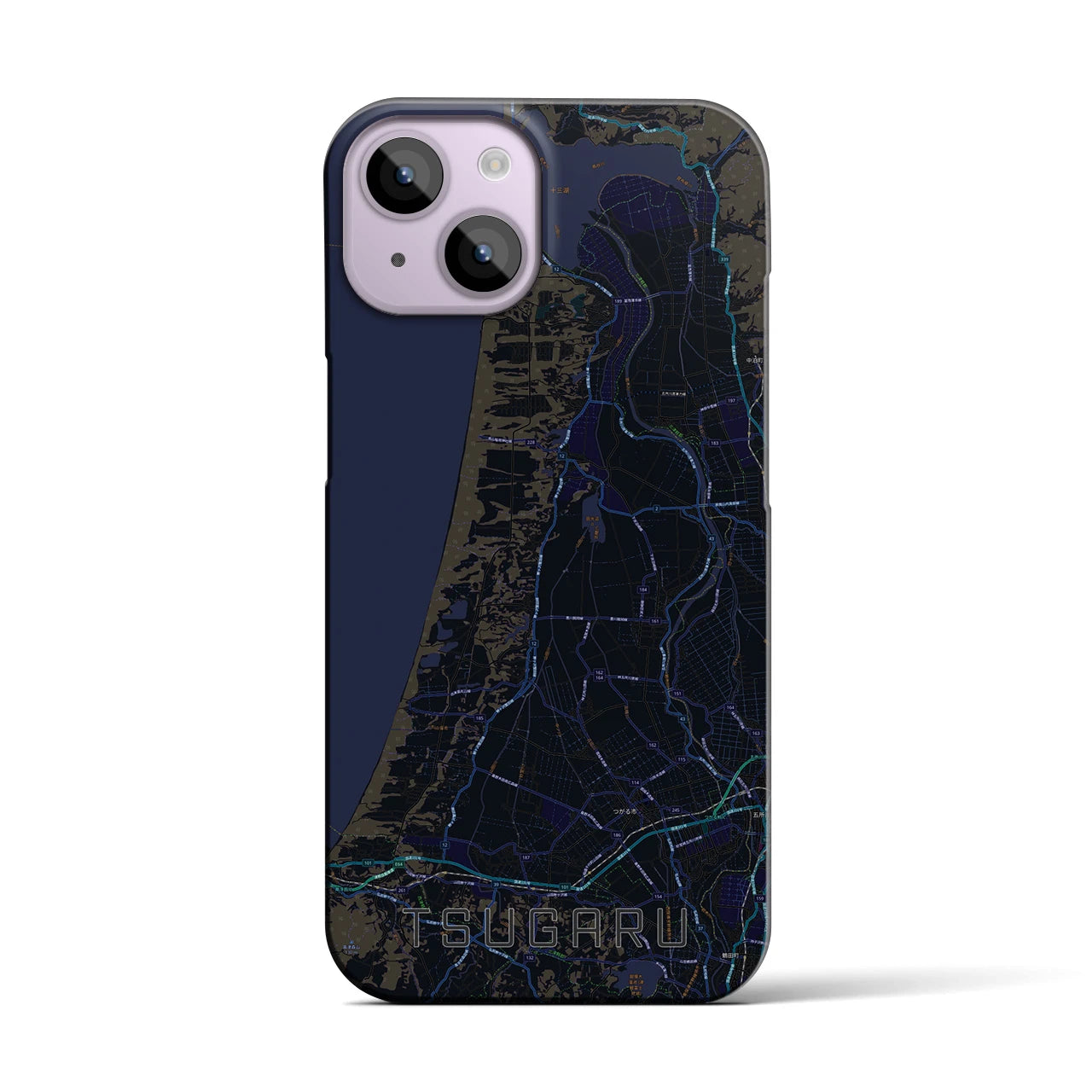 【つがる(青森県)】地図柄iPhoneケース(バックカバータイプ)