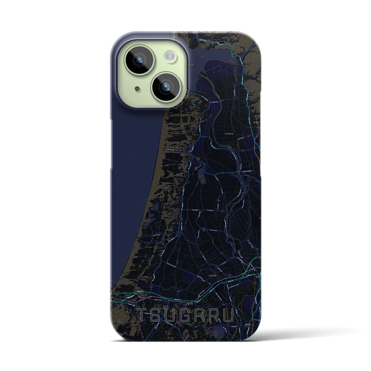 【つがる(青森県)】地図柄iPhoneケース(バックカバータイプ)