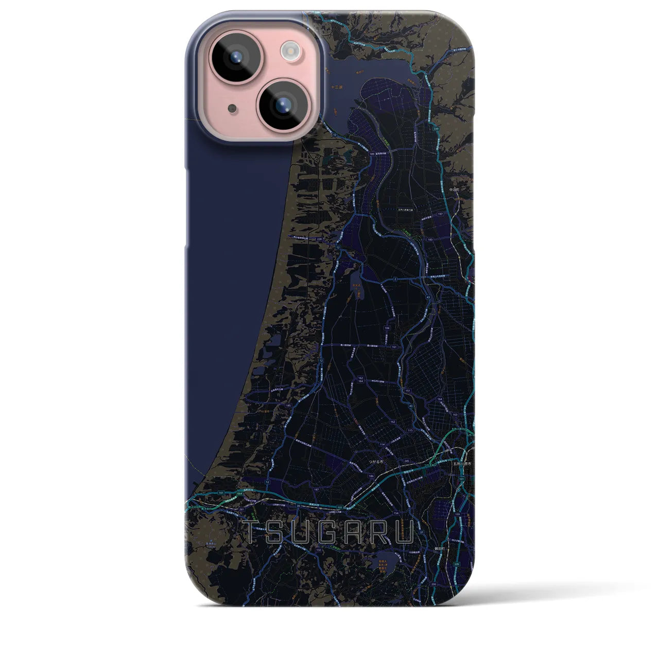 【つがる(青森県)】地図柄iPhoneケース(バックカバータイプ)