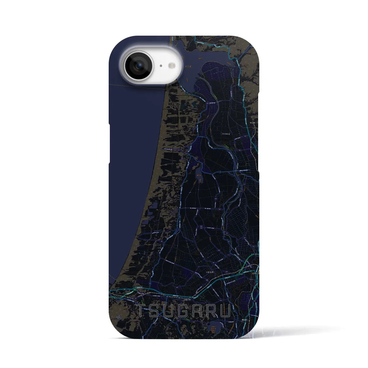 【つがる(青森県)】地図柄iPhoneケース(バックカバータイプ)