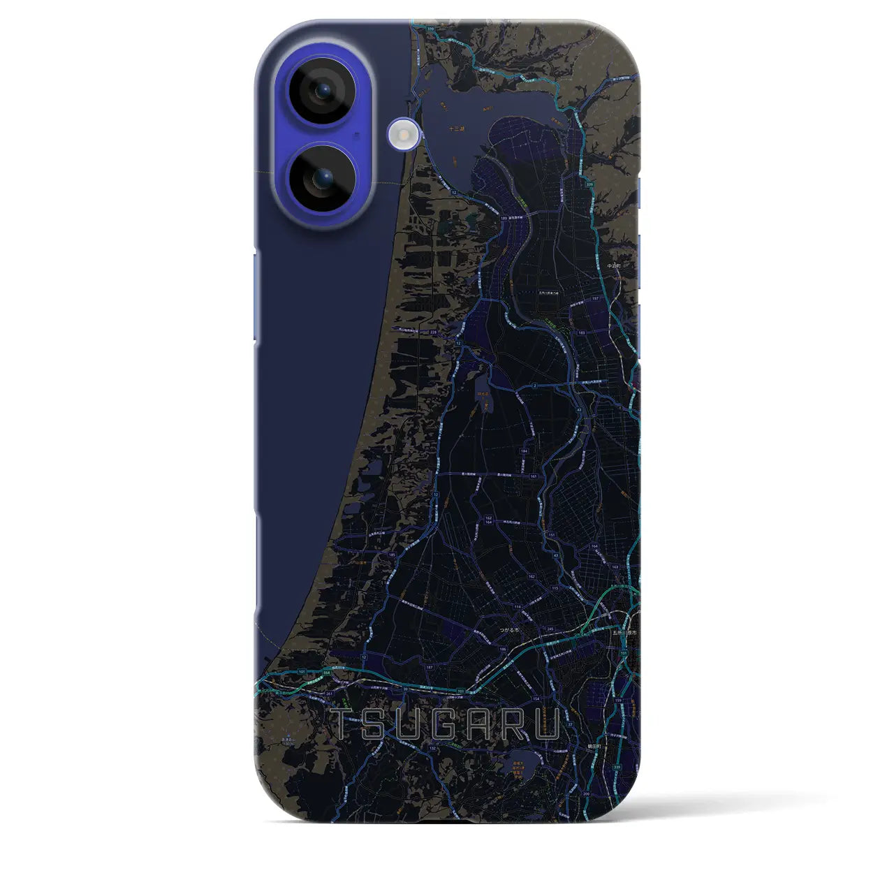 【つがる(青森県)】地図柄iPhoneケース(バックカバータイプ)