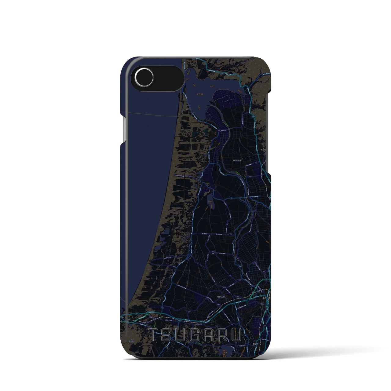 【つがる(青森県)】地図柄iPhoneケース(バックカバータイプ)