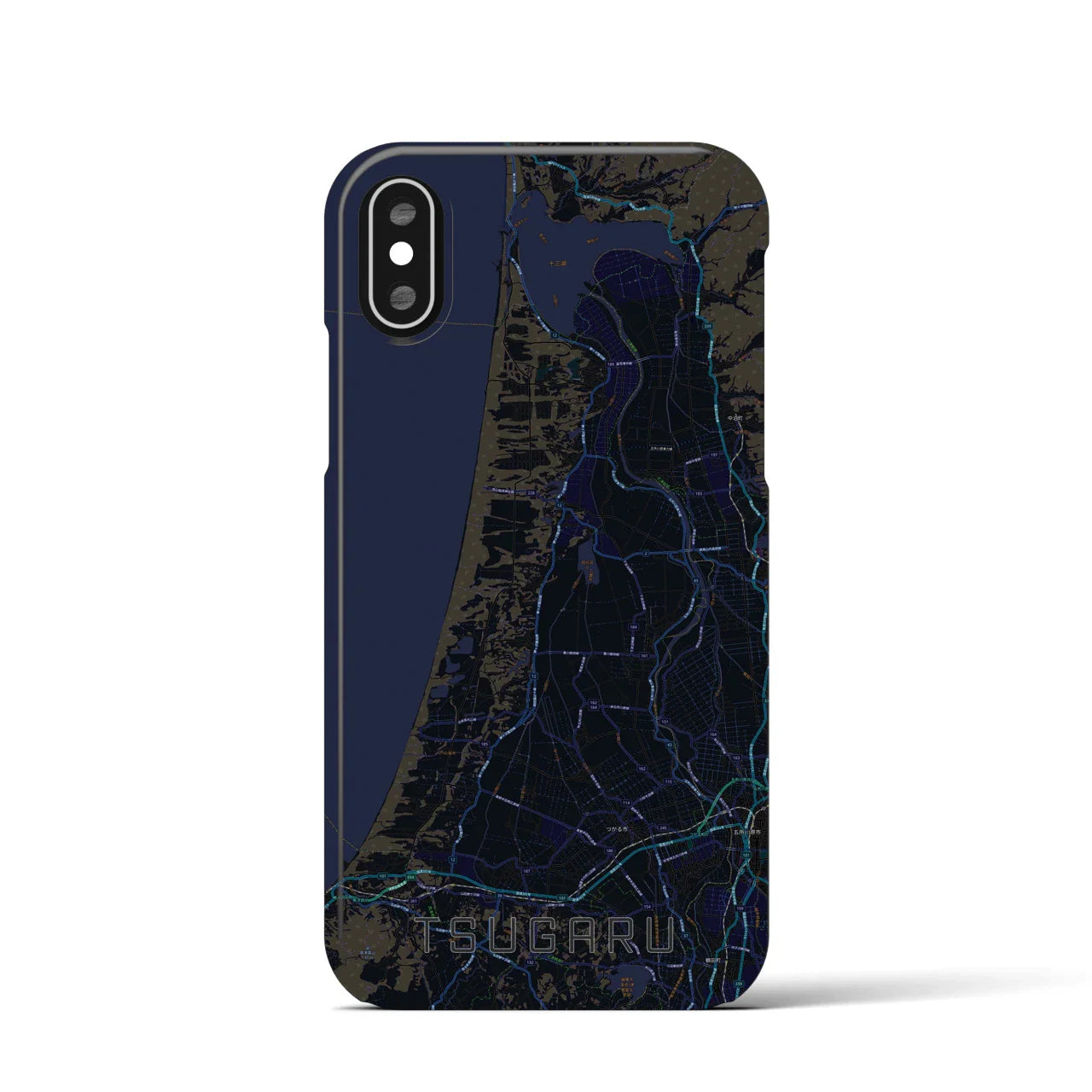 【つがる(青森県)】地図柄iPhoneケース(バックカバータイプ)