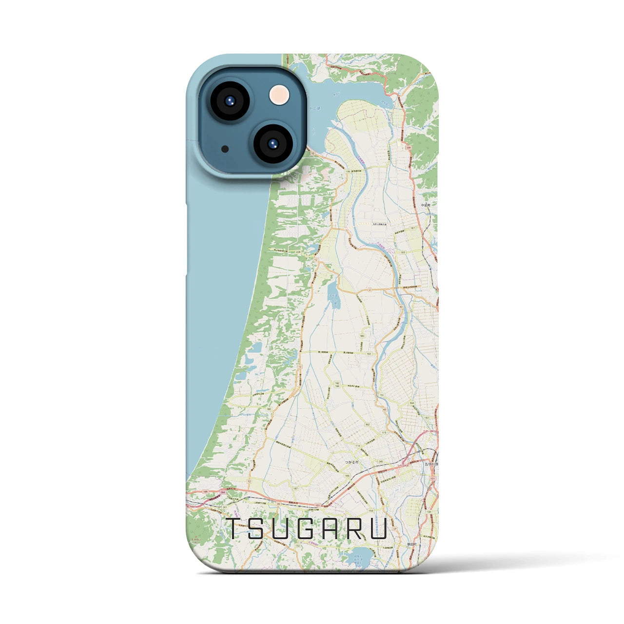 【つがる(青森県)】地図柄iPhoneケース(バックカバータイプ)