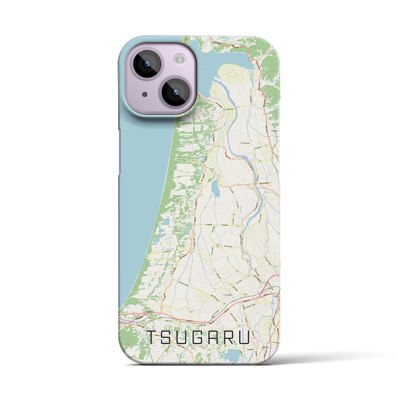 【つがる(青森県)】地図柄iPhoneケース(バックカバータイプ)