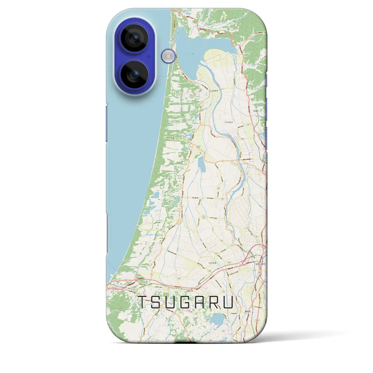 【つがる(青森県)】地図柄iPhoneケース(バックカバータイプ)