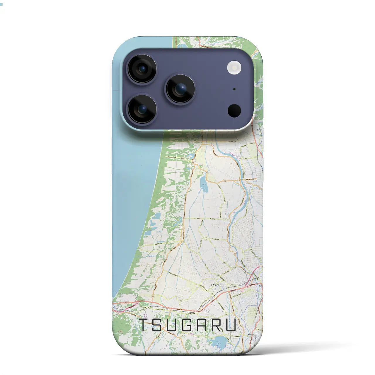 【つがる(青森県)】地図柄iPhoneケース(バックカバータイプ)