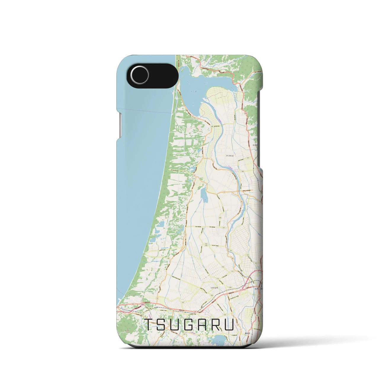 【つがる(青森県)】地図柄iPhoneケース(バックカバータイプ)