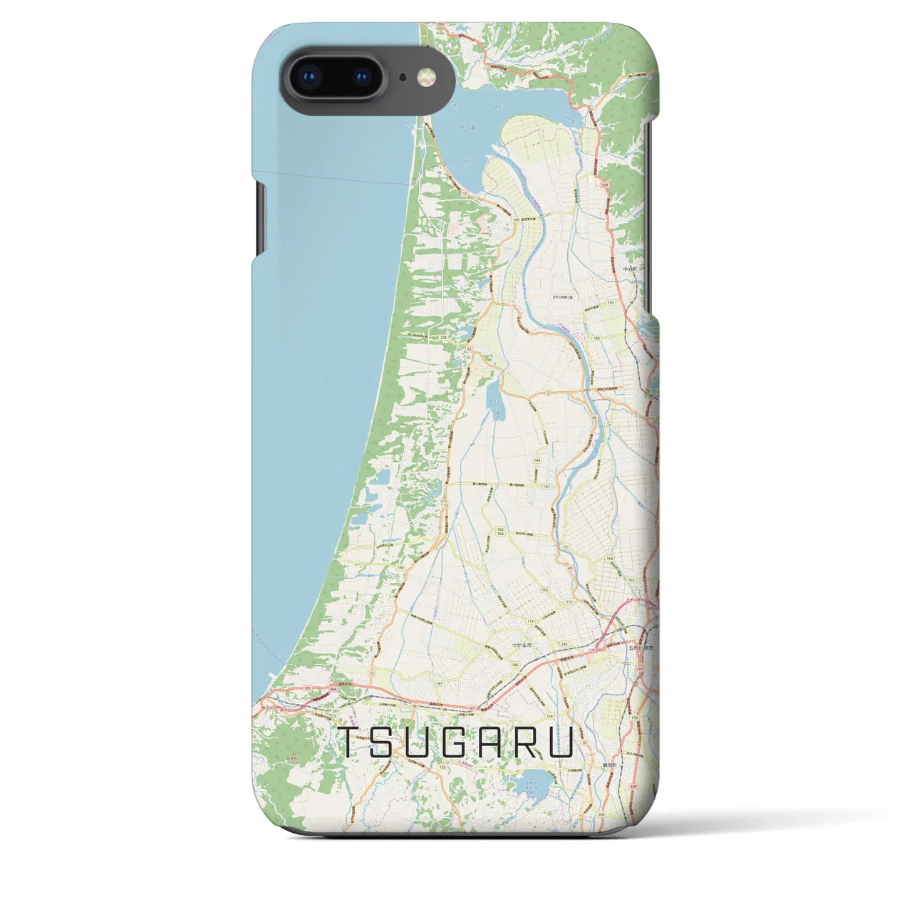 【つがる(青森県)】地図柄iPhoneケース(バックカバータイプ)