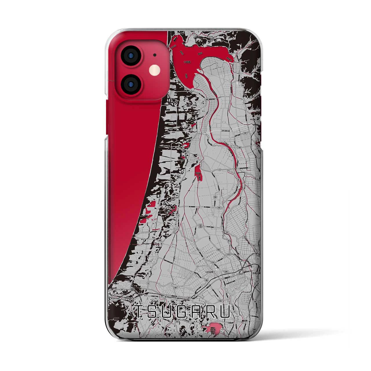 【つがる(青森県)】地図柄iPhoneケース(クリアタイプ)