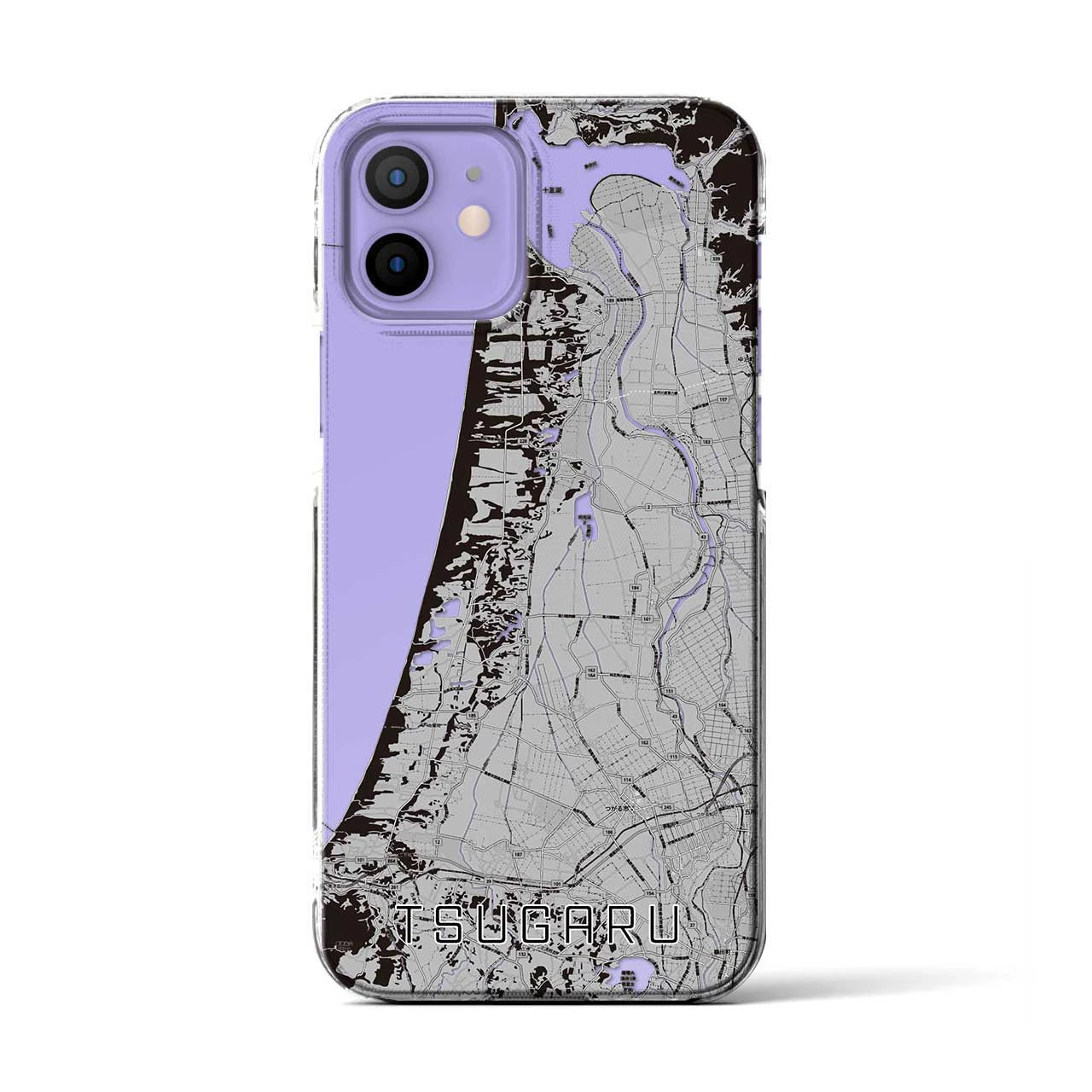 【つがる(青森県)】地図柄iPhoneケース(クリアタイプ)