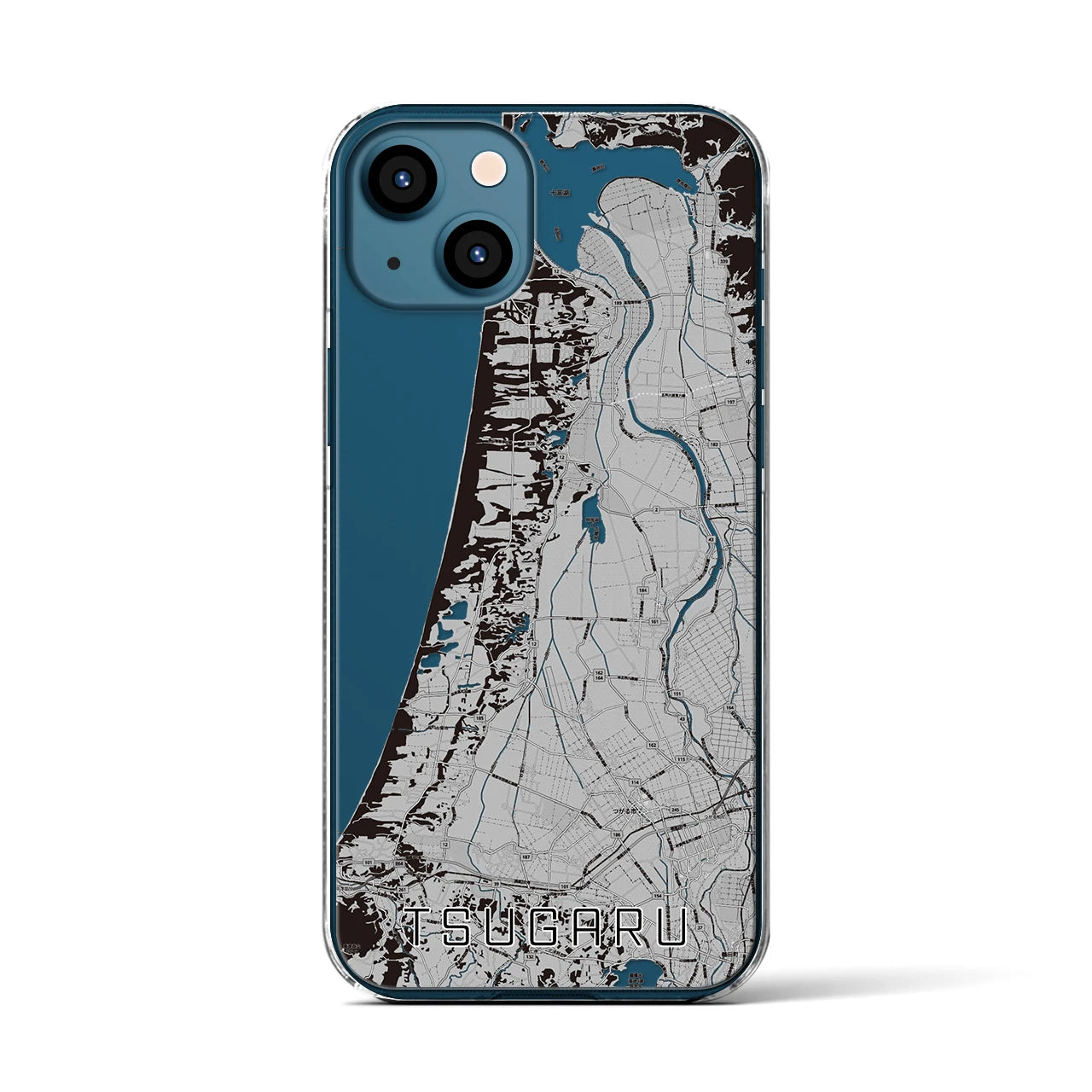 【つがる(青森県)】地図柄iPhoneケース(クリアタイプ)