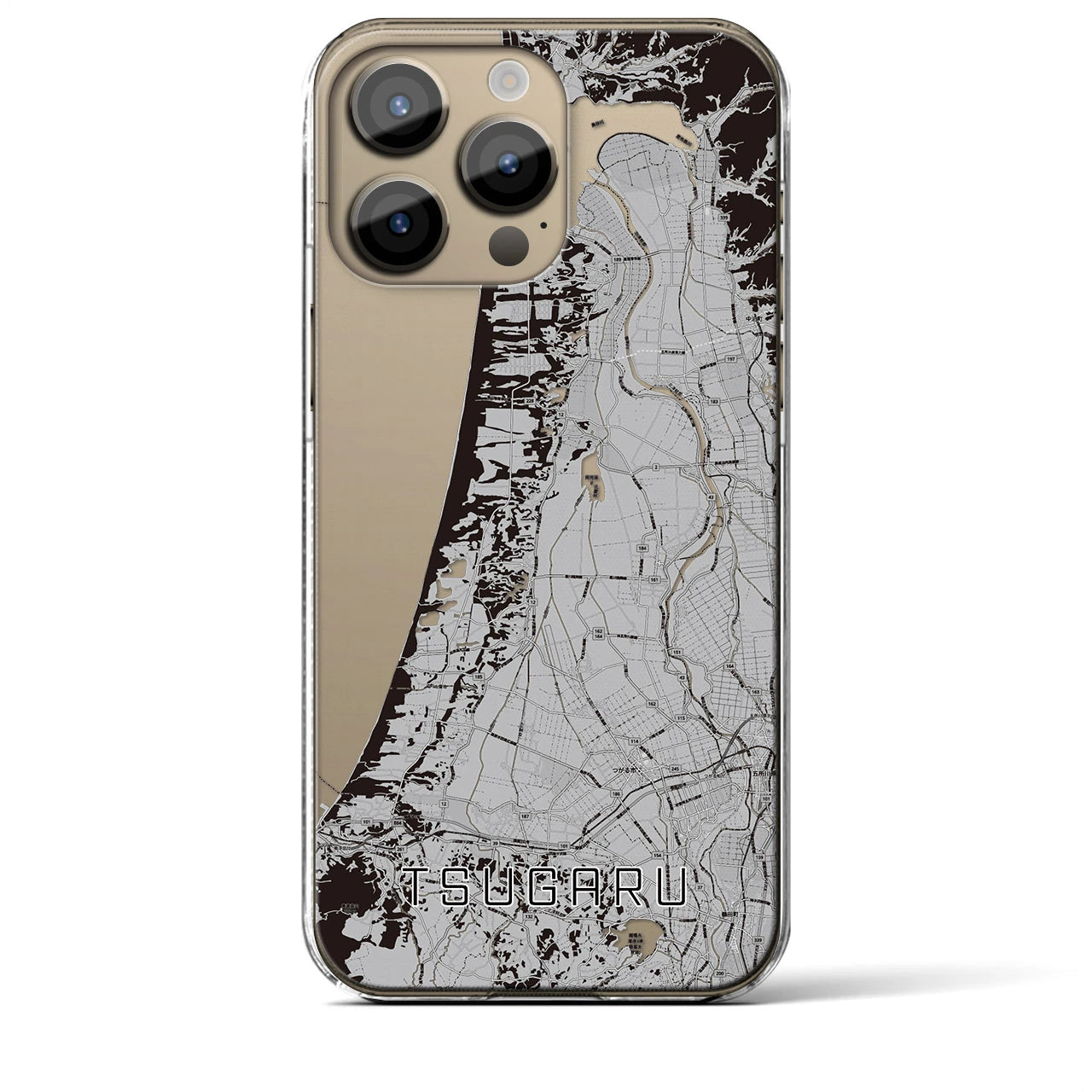 【つがる(青森県)】地図柄iPhoneケース(クリアタイプ)