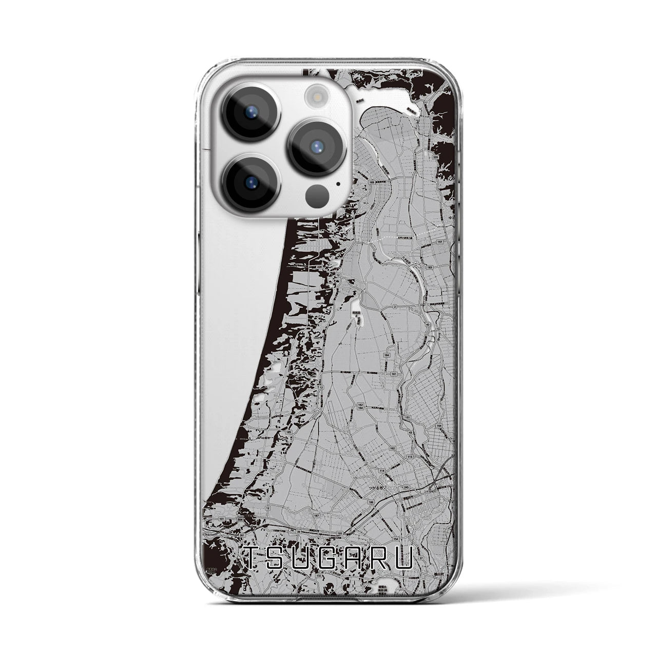【つがる(青森県)】地図柄iPhoneケース(クリアタイプ)