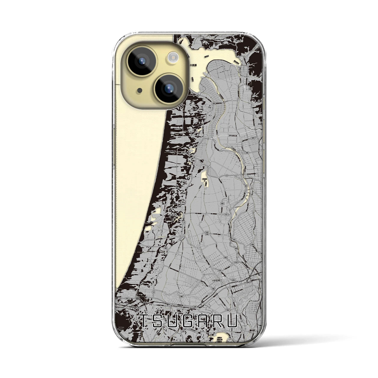 【つがる(青森県)】地図柄iPhoneケース(クリアタイプ)