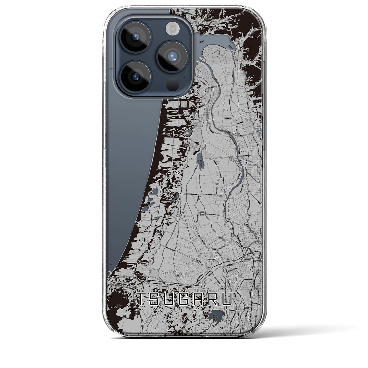 【つがる(青森県)】地図柄iPhoneケース(クリアタイプ)