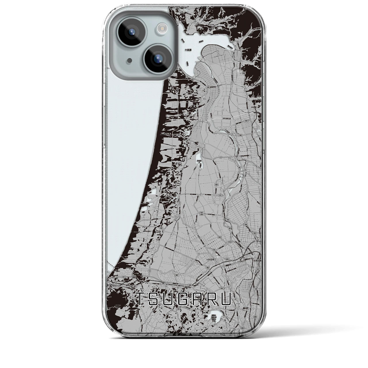 【つがる(青森県)】地図柄iPhoneケース(クリアタイプ)