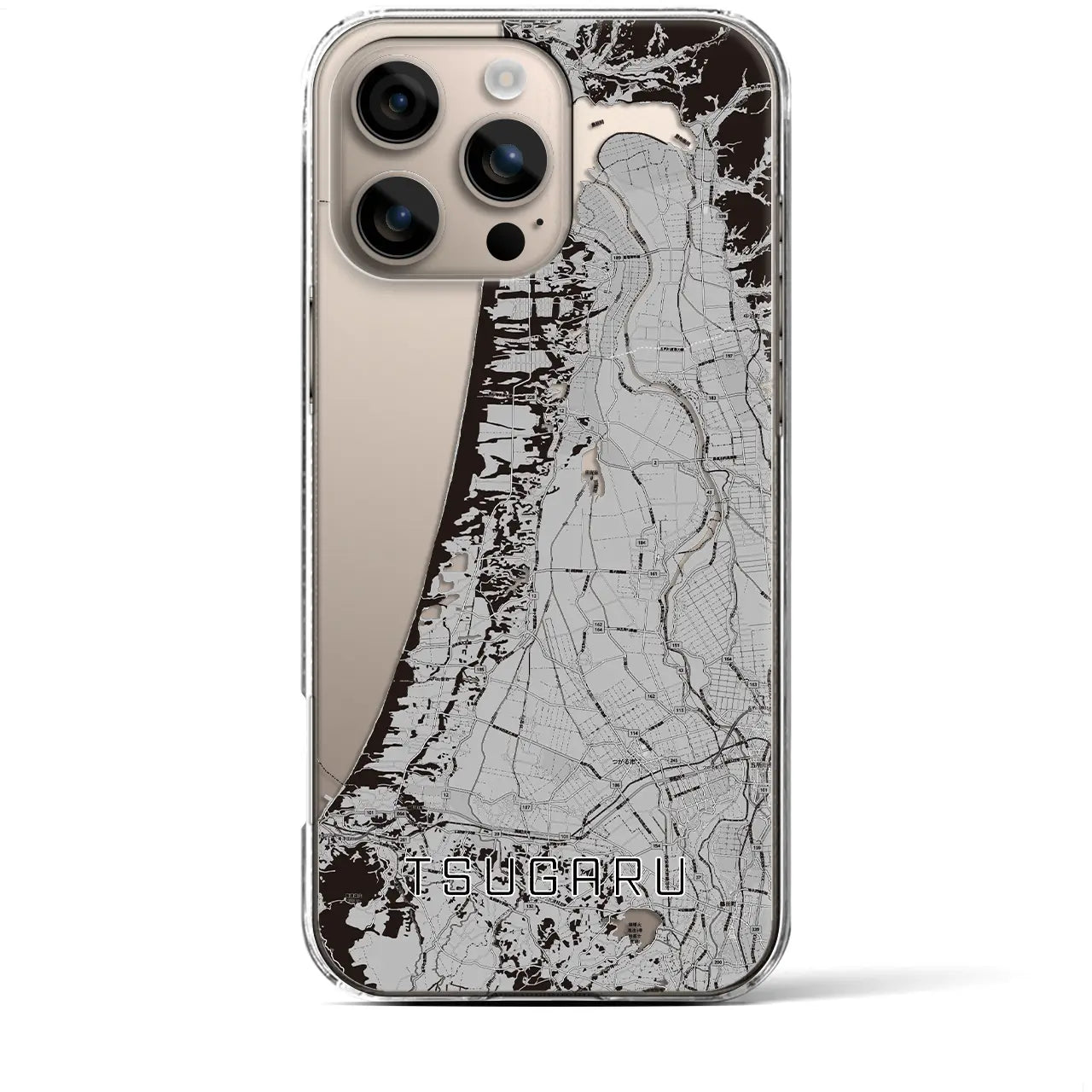 【つがる(青森県)】地図柄iPhoneケース(クリアタイプ)