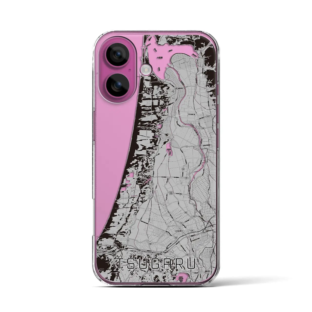 【つがる(青森県)】地図柄iPhoneケース(クリアタイプ)