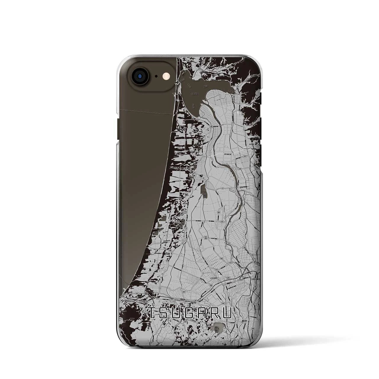 【つがる(青森県)】地図柄iPhoneケース(クリアタイプ)