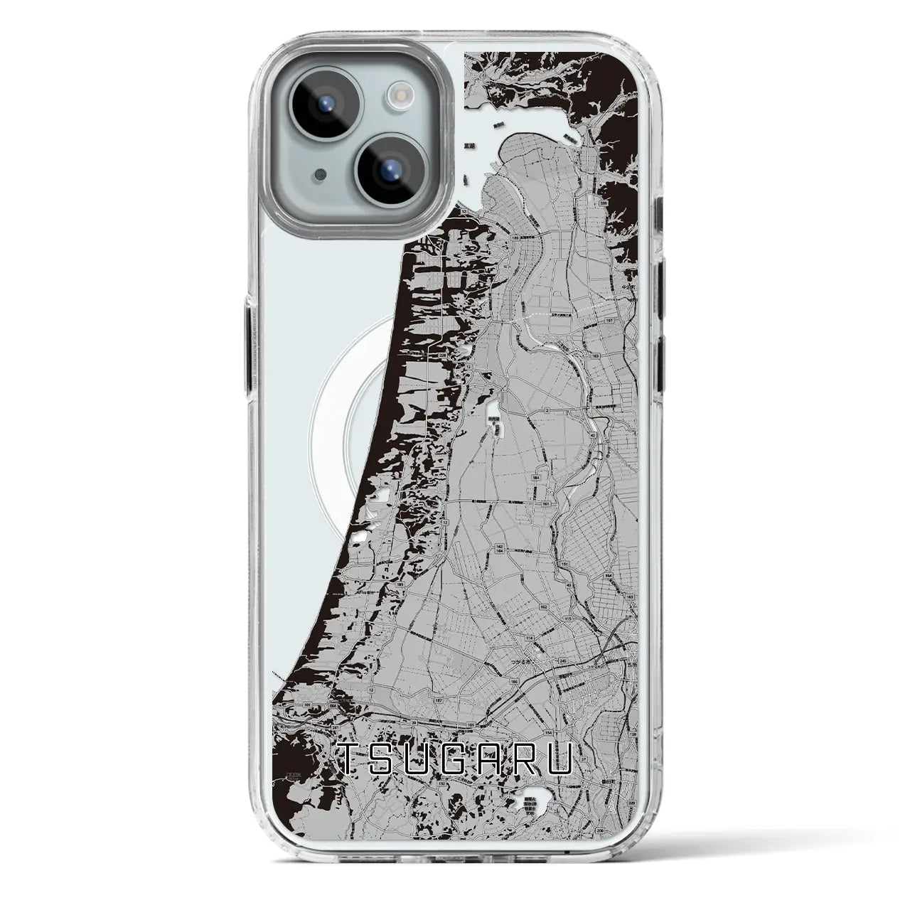 【つがる(青森県)】地図柄iPhoneケース(MagSafeタイプ)