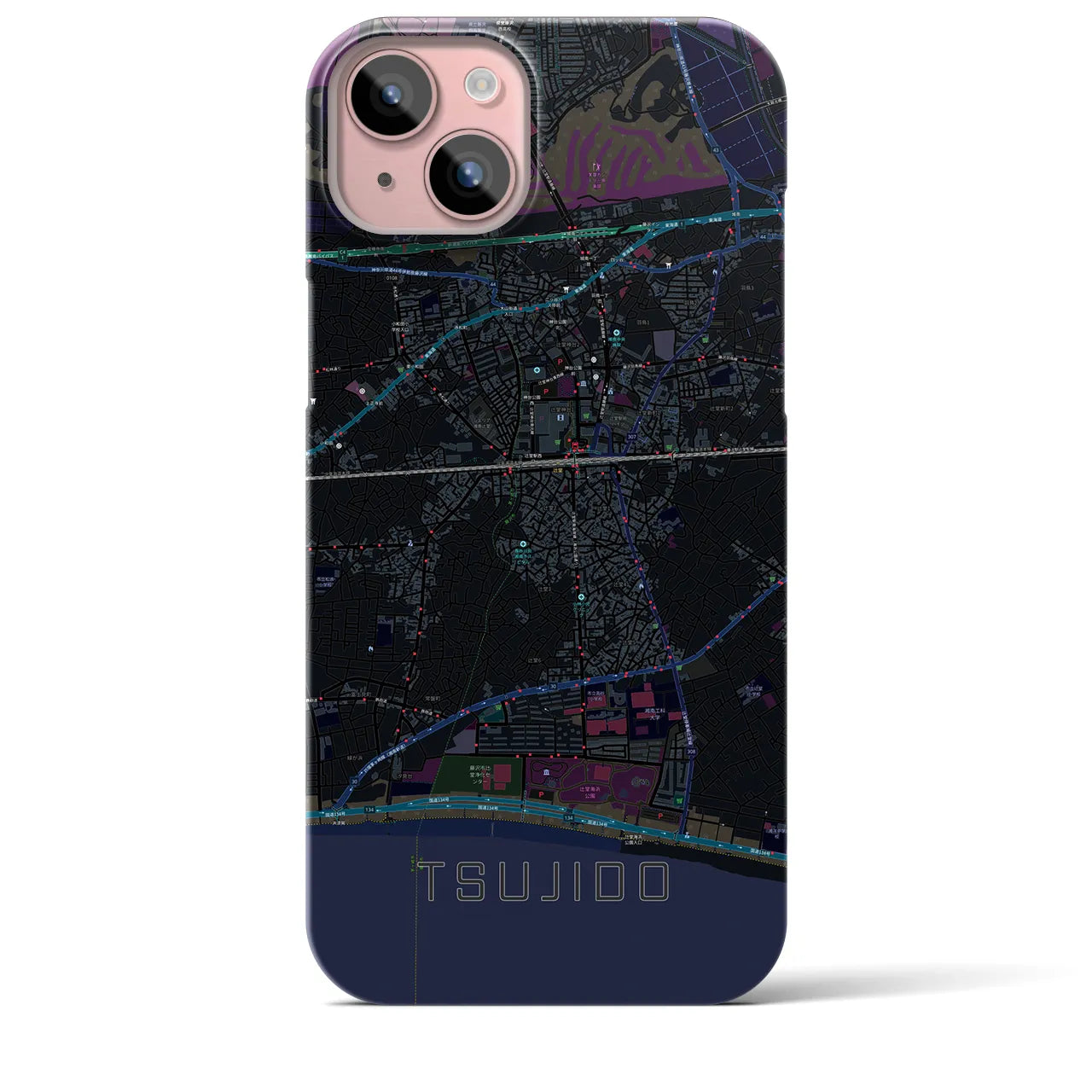 【辻堂(神奈川県)】地図柄iPhoneケース(バックカバータイプ)