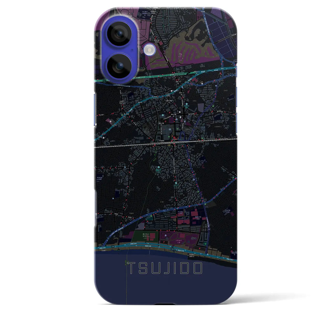 【辻堂(神奈川県)】地図柄iPhoneケース(バックカバータイプ)