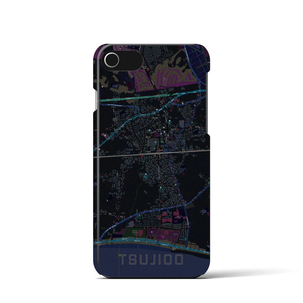 【辻堂(神奈川県)】地図柄iPhoneケース(バックカバータイプ)