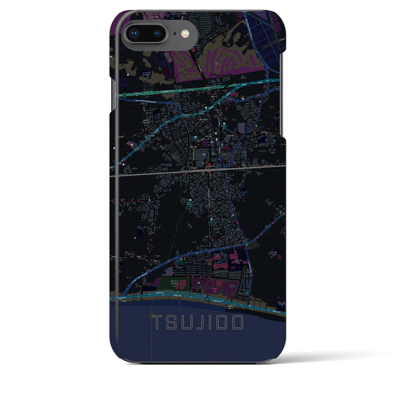 【辻堂(神奈川県)】地図柄iPhoneケース(バックカバータイプ)