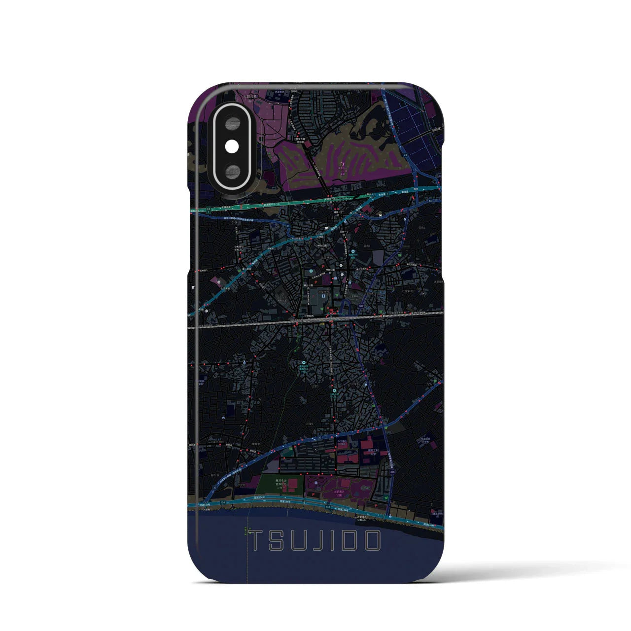 【辻堂(神奈川県)】地図柄iPhoneケース(バックカバータイプ)