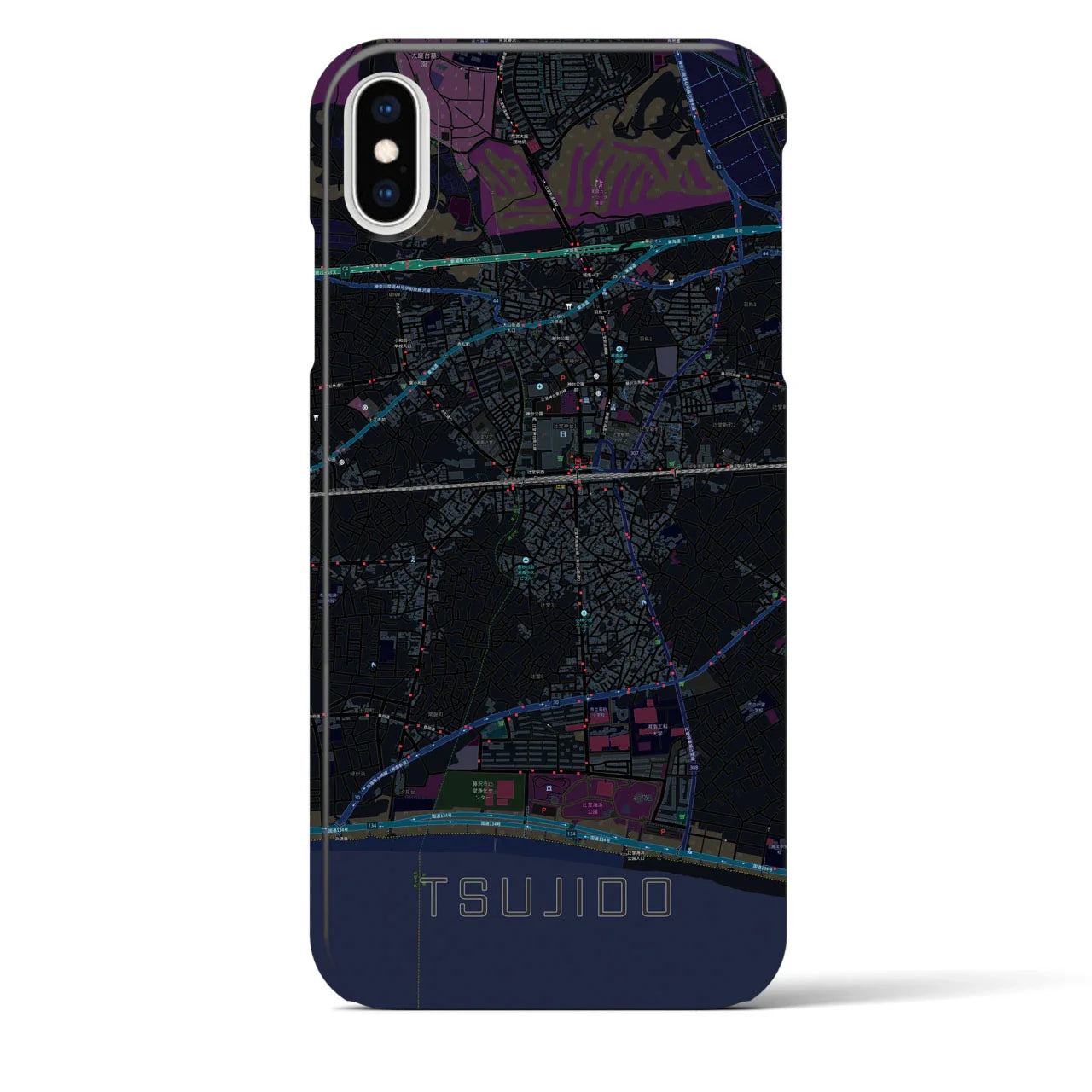 【辻堂(神奈川県)】地図柄iPhoneケース(バックカバータイプ)