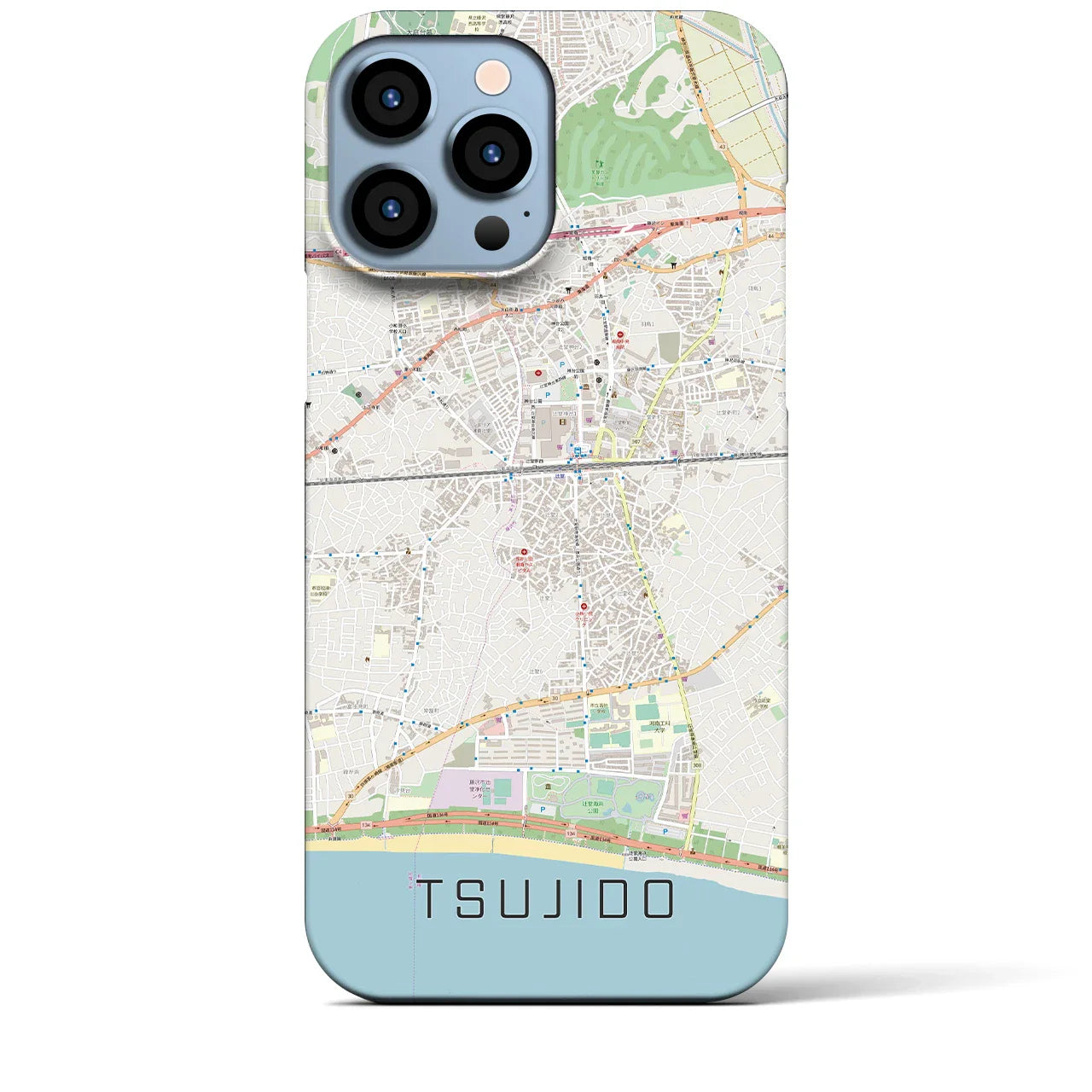 【辻堂(神奈川県)】地図柄iPhoneケース(バックカバータイプ)