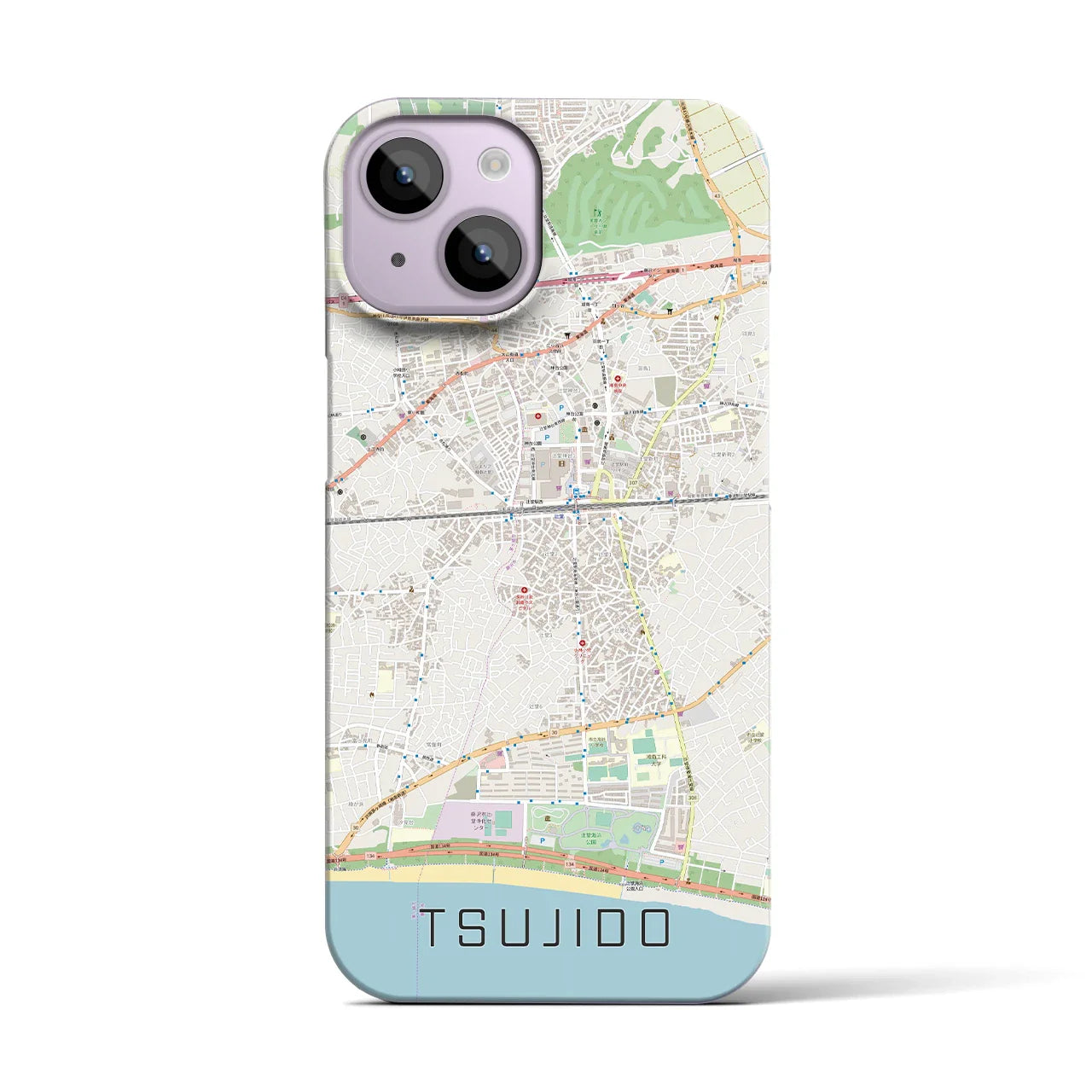 【辻堂(神奈川県)】地図柄iPhoneケース(バックカバータイプ)