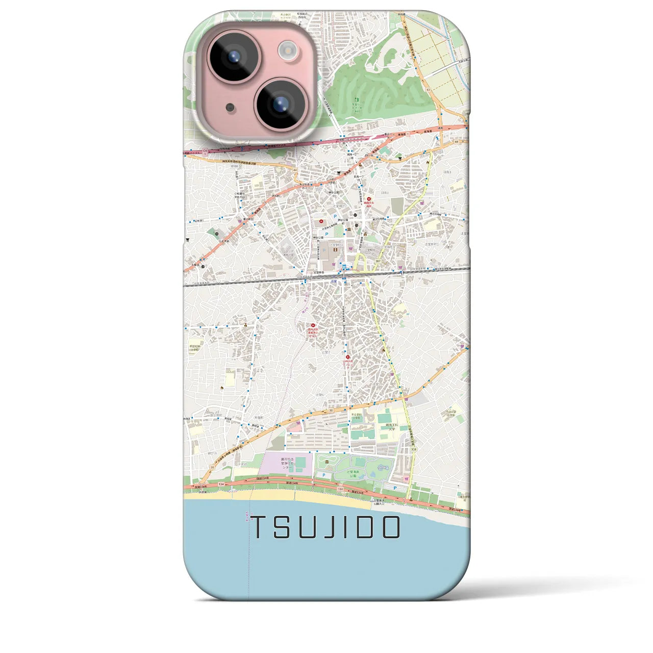 【辻堂(神奈川県)】地図柄iPhoneケース(バックカバータイプ)