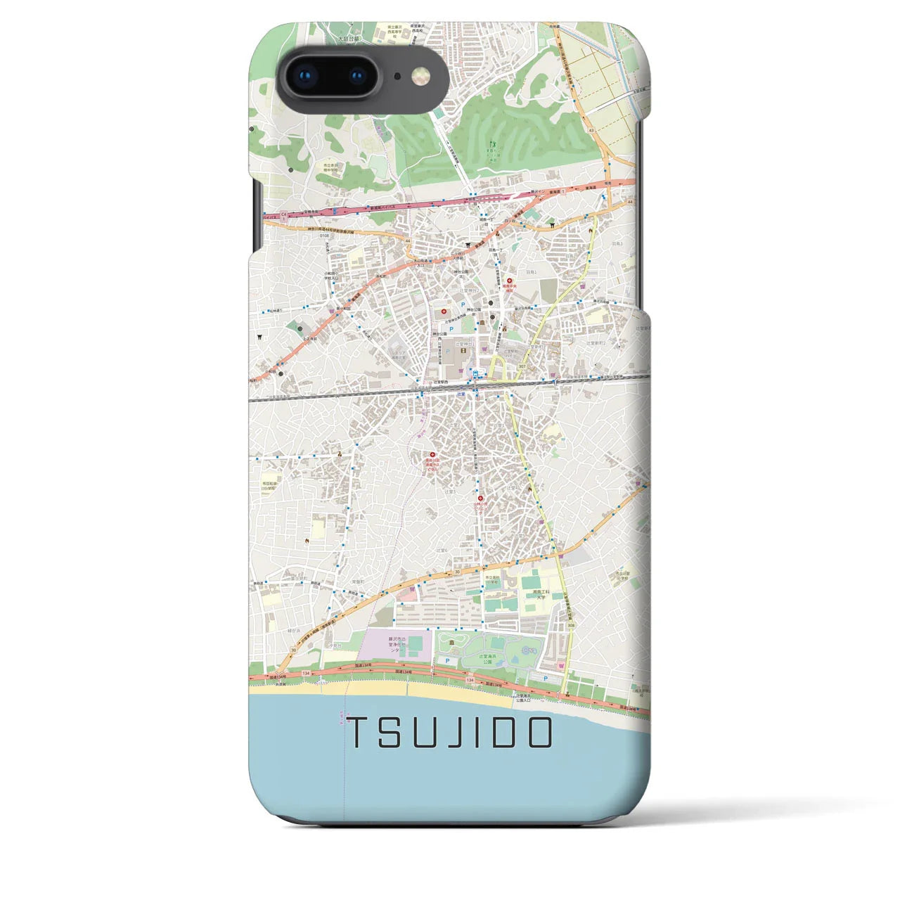 【辻堂(神奈川県)】地図柄iPhoneケース(バックカバータイプ)