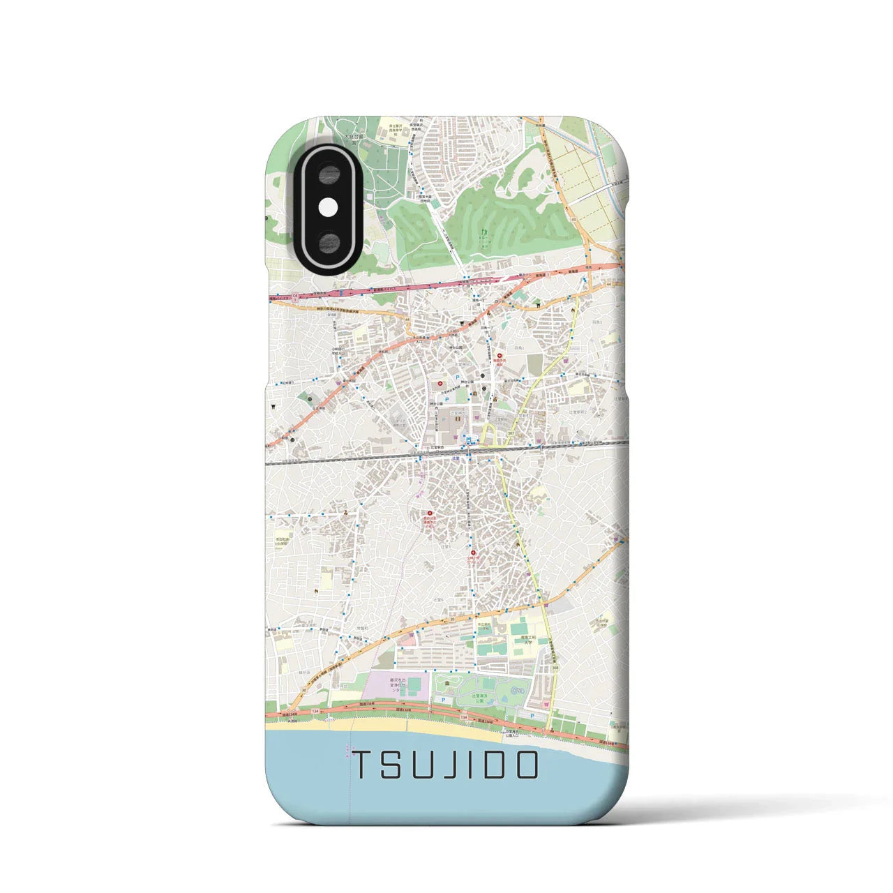 【辻堂(神奈川県)】地図柄iPhoneケース(バックカバータイプ)
