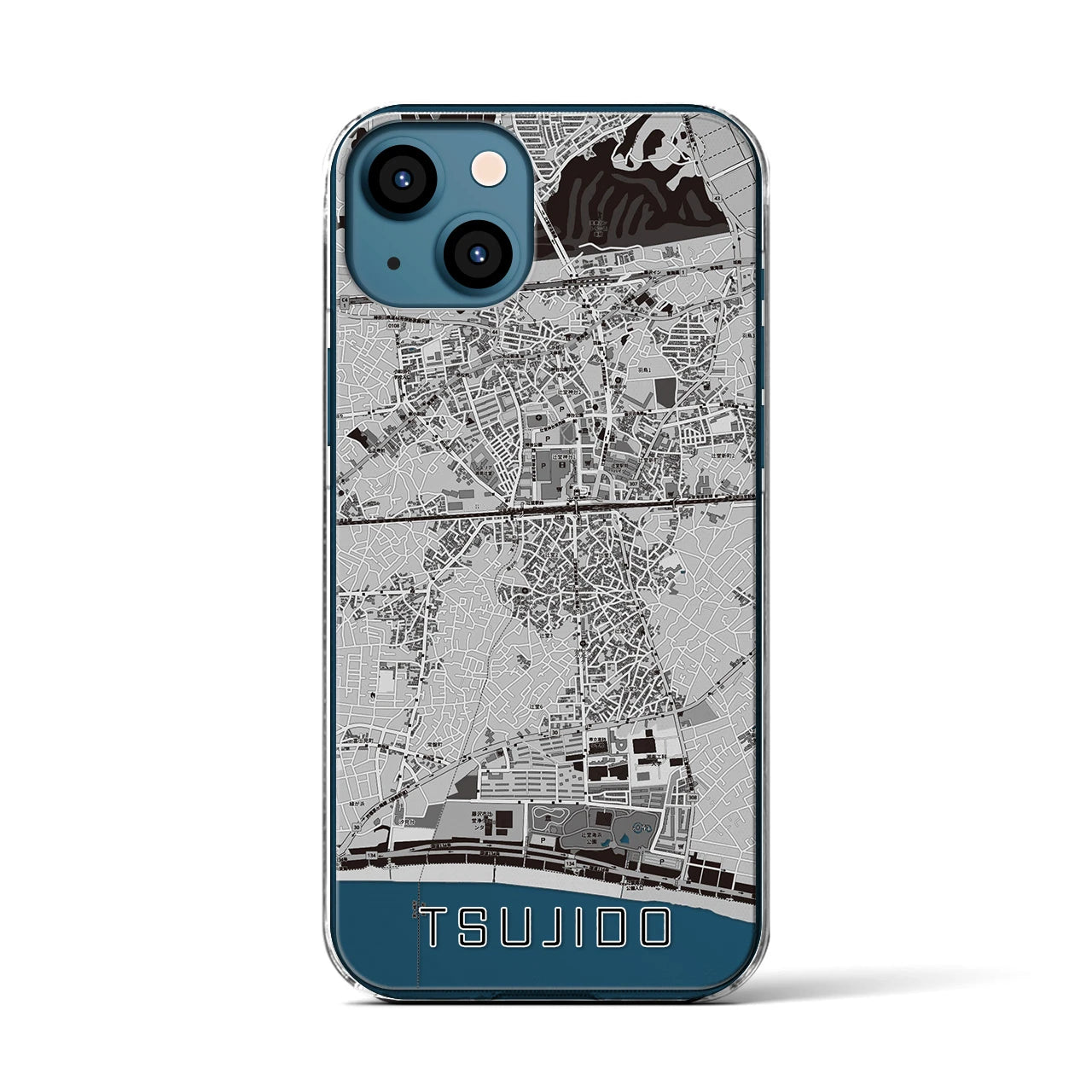 【辻堂(神奈川県)】地図柄iPhoneケース(クリアタイプ)